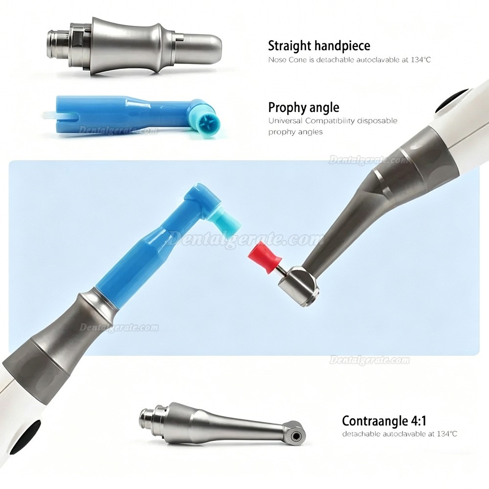 Dental Prophylaxe Handst&uuml;ck mit Winkelst&uuml;ck 4:1 + Nasenkonus